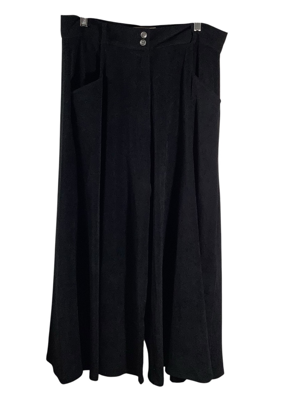 Scully Black Suede Leather Wide-Leg Palazzo Western Pants Rodeo